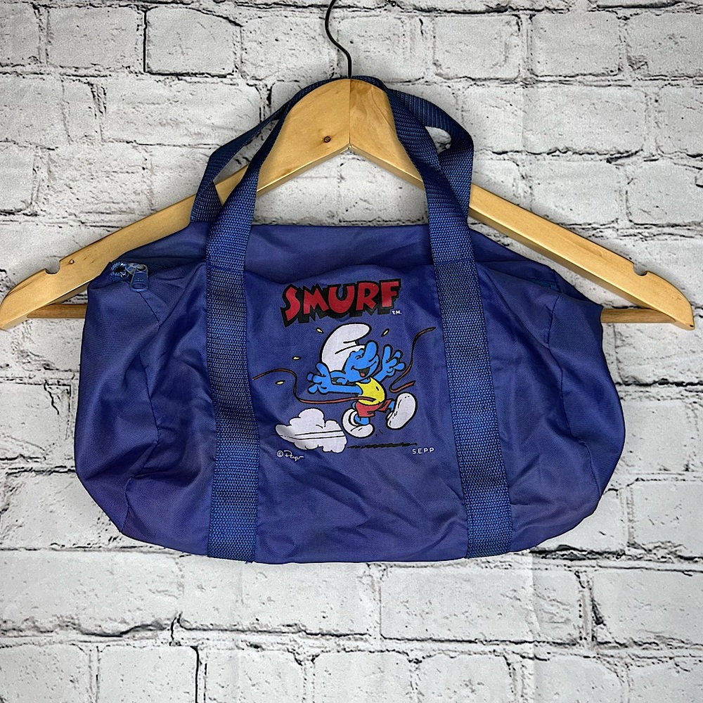 Vintage Smurfs Small Travel Bag 9x12